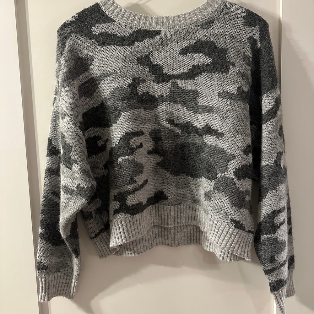Gray Camouflage Women's Sweater